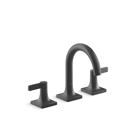 Kohler Venza 2H Wdsprd Lav Fct Matte Black, 0.5 gpm 28125-4N-BL